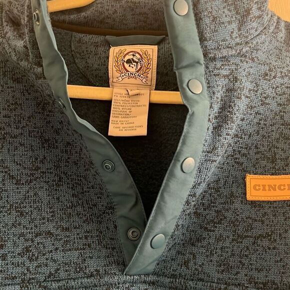 ✨Cinch Pullover Men's Fleece Teal Sz XL Sweater✨ - Picture 9 of 9